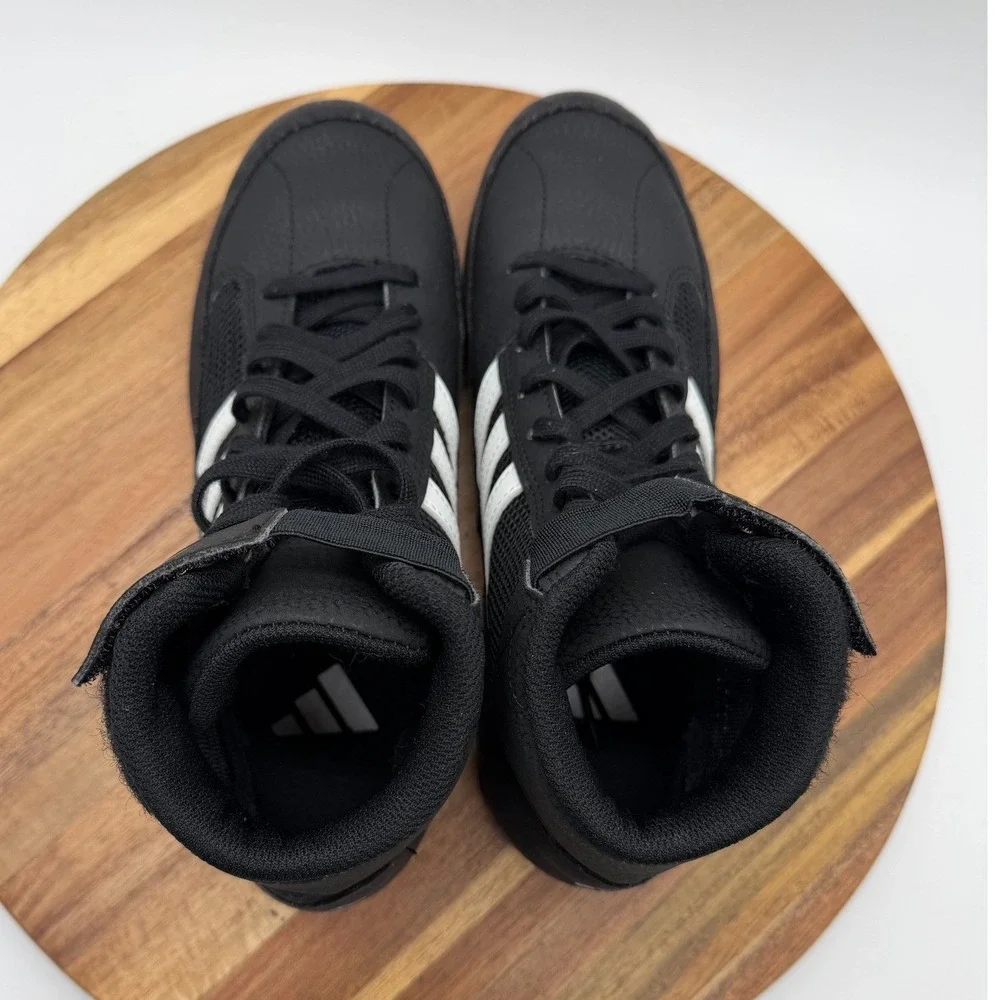 Adidas HVC 2 Men's Size 5 Wrestling Shoes Black White Gum 1054